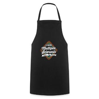 Multiple Sclerosis MS - Cooking Apron - black - Front - AI Model Male 185 dark (185cm)