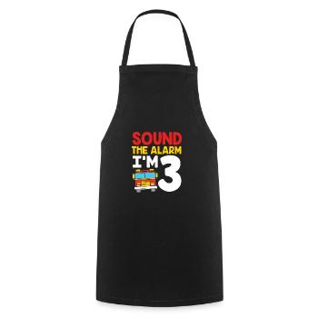 Fire Truck Children's Birthday Party - Cooking Apron - black - Front - AI Model Male 185 dark (185cm)