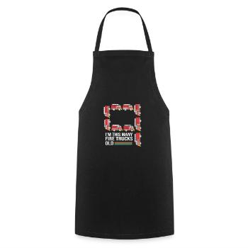 Fire Truck Children's Birthday Party - Cooking Apron - black - Front - AI Model Male 185 dark (185cm)