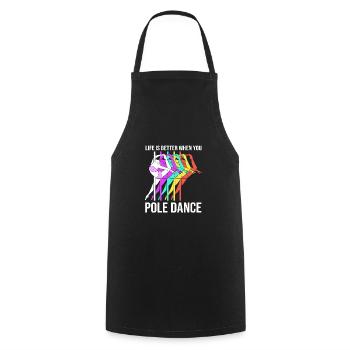 Pole Dance - Kochschürze - Schwarz - Vorne - AI Model Male 185 dark (185cm)