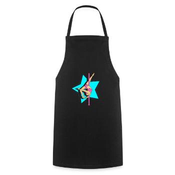 Pole Dance - Cooking Apron - black - Front - AI Model Male 185 dark (185cm)