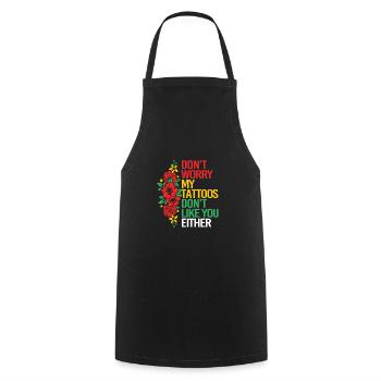 Tattoo Artist Tattoo Artist Tattooed Tattoo - Cooking Apron - black - Front - AI Model Male 185 dark (185cm)