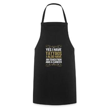 Tattoo Artist Tattoo Artist Tattooed Tattoo - Cooking Apron - black - Front - AI Model Male 185 dark (185cm)