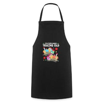 Children's Birthday Train Train Driver Locomotive - Cooking Apron - black - Front - AI Model Male 185 dark (185cm)
