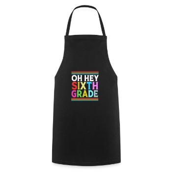 6th Grade - Cooking Apron - black - Front - AI Model Male 185 dark (185cm)
