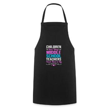Middle School Teachers - Cooking Apron - black - Front - AI Model Male 185 dark (185cm)