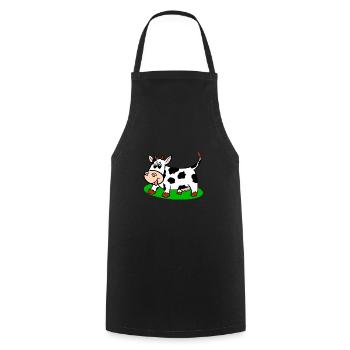 Vache - Tablier de cuisine - noir - Devant - AI Model Male 185 dark (185cm)