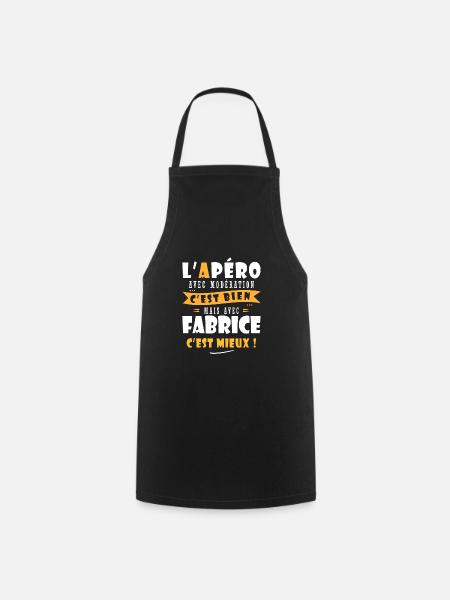 Fabrice cadeau Humour personnalisé cadeau fabrice - Tablier de cuisine - noir