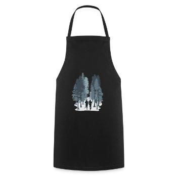 Courir, trail en forêt - Tablier de cuisine - noir - Devant - AI Model Male 185 dark (185cm)