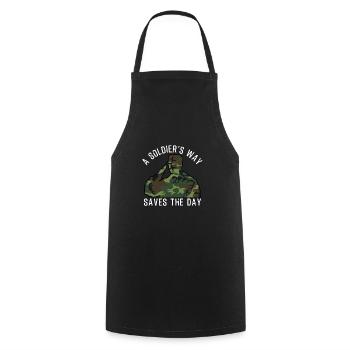 Soldier - Cooking Apron - black - Front - AI Model Male 185 dark (185cm)