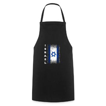 Israel flag - Cooking Apron - black - Front - AI Model Male 185 dark (185cm)