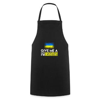 Ukraine - Cooking Apron - black - Front - AI Model Male 185 dark (185cm)