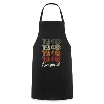 1948 Cadeau D'anniversaire Vintage Original 1948 - Tablier de cuisine - noir - Devant - AI Model Male 185 dark (185cm)