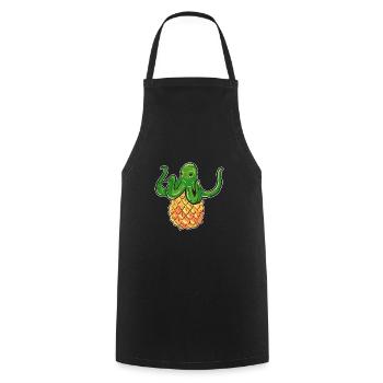 Ananas - Kochschürze - Schwarz - Vorne - AI Model Male 185 dark (185cm)