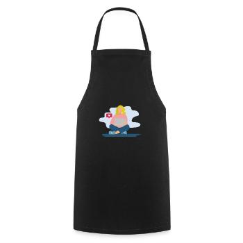 Girls on the laptop - Cooking Apron - black - Front - AI Model Male 185 dark (185cm)