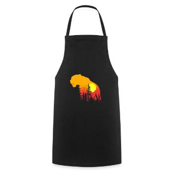 Sabre-toothed tiger - Cooking Apron - black - Front - AI Model Male 185 dark (185cm)