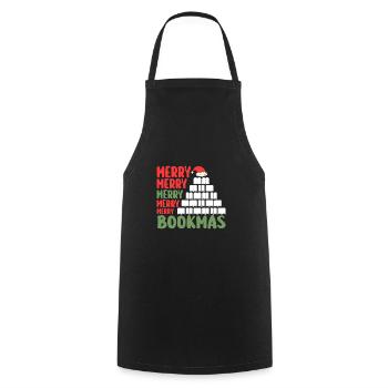 Père Noël Noël Livres de lecture - Tablier de cuisine - noir - Devant - AI Model Male 185 dark (185cm)