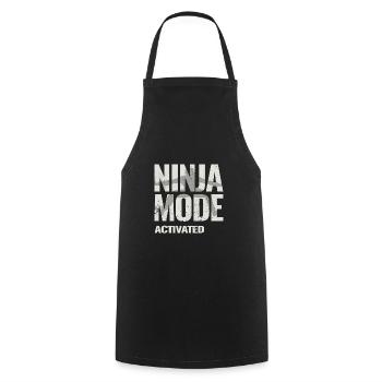 Ninja Warrior - Ninja Fashion Activated - Cooking Apron - black - Front - AI Model Male 185 dark (185cm)