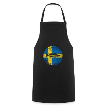 Zander Sweden Retro Vintage - Cooking Apron - black - Front - AI Model Male 185 dark (185cm)