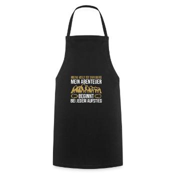 Mountaineer, Hiking, Hiker, Climbing, Mountaineering - Cooking Apron - black - Front - AI Model Male 185 dark (185cm)