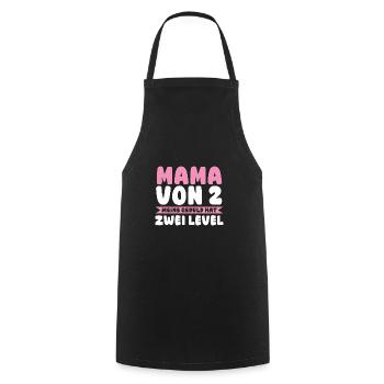 Maman de 2 enfants - Tablier de cuisine - noir - Devant - AI Model Male 185 dark (185cm)