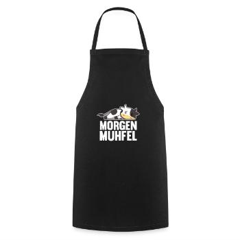 cow farmer farmer morning mill - Cooking Apron - black - Front - AI Model Male 185 dark (185cm)