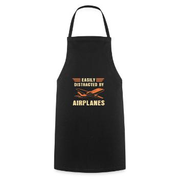 Air traffic controller - Cooking Apron - black - Front - AI Model Male 185 dark (185cm)