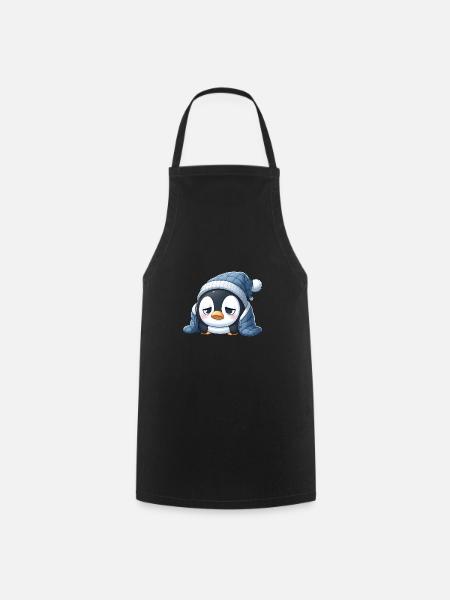 Müder Pinguin - Kochschürze - Schwarz