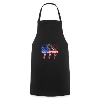 Fourth of July National Colors National Day United States - Cooking Apron - black - Front - AI Model Male 185 dark (185cm)