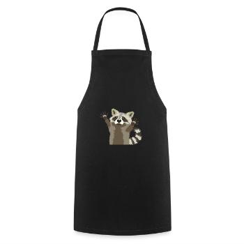 süßer Waschbär Motiv - Kochschürze - Schwarz - Vorne - AI Model Male 185 dark (185cm)