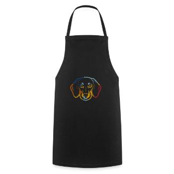 Chien teckel - Tablier de cuisine - noir - Devant - AI Model Male 185 dark (185cm)