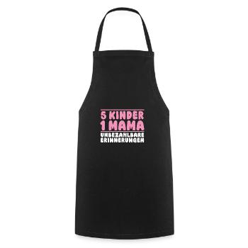 Mom of 5 children - Cooking Apron - black - Front - AI Model Male 185 dark (185cm)