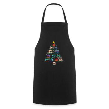 Cadeau de quilter d'arbre de Noël de machine à coudre de Noël - Tablier de cuisine - noir - Devant - AI Model Male 185 dark (185cm)