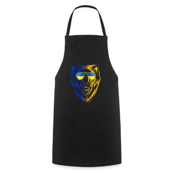 Ukraine - Cooking Apron - black - Front - AI Model Male 185 dark (185cm)