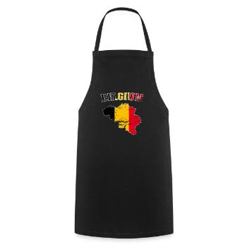 Carte murale de la Belgique Drapeau utilisé - Tablier de cuisine - noir - Devant - AI Model Male 185 dark (185cm)