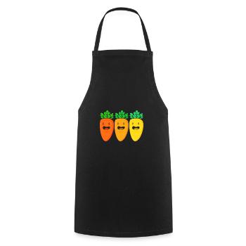 Carottes Légumes - Tablier de cuisine - noir - Devant - AI Model Male 185 dark (185cm)