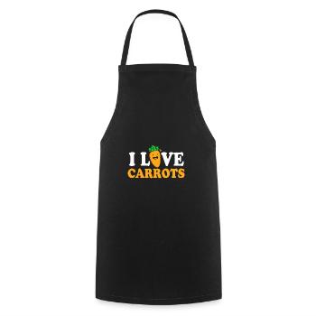 Carrot Vegetables - Cooking Apron - black - Front - AI Model Male 185 dark (185cm)