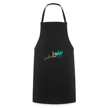 Monter à cheval Heartbeat - Tablier de cuisine - noir - Devant - AI Model Male 185 dark (185cm)