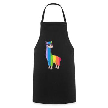 Gay Pride Alpaka LGBT - Kochschürze - Schwarz - Vorne - AI Model Male 185 dark (185cm)