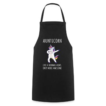 Aunticorn IV - Awesome Aunt Unicorn - Cooking Apron - black - Front - AI Model Male 185 dark (185cm)