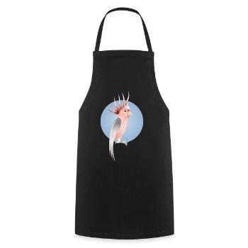 Pink cockatoo bird with delicate blue background - Cooking Apron - black - Front - AI Model Male 185 dark (185cm)
