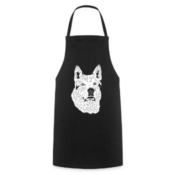 Tschechoslowakischer Wolfhund - Kochschürze - Schwarz - Vorne - AI Model Male 185 dark (185cm)