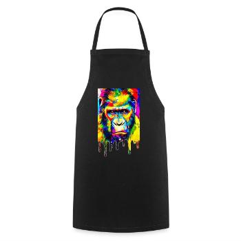 Urban Gorilla - Graffiti Art - Cooking Apron - black - Front - AI Model Male 185 dark (185cm)