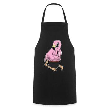 Cuisson de ramen pour Chef Flamant Rose - Tablier de cuisine - noir - Devant - AI Model Male 185 dark (185cm)