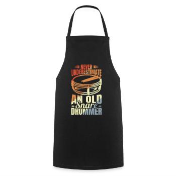 Drum player grandfather - Cooking Apron - black - Front - AI Model Male 185 dark (185cm)