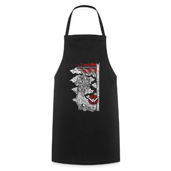 Navire viking Viking Captain Warrior Boat - Tablier de cuisine - noir - Devant - AI Model Male 185 dark (185cm)