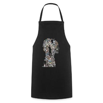 Le puzzle humain - Tablier de cuisine - noir - Devant - AI Model Male 185 dark (185cm)