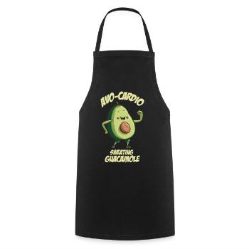 Sweating Guacamole Avocado - Cooking Apron - black - Front - AI Model Male 185 dark (185cm)