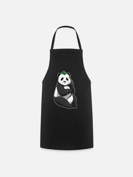 Panda Bogenschütze Bogen - Kochschürze - Schwarz