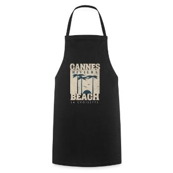 Cannes Beach the Riviera - Cooking Apron - black - Front - AI Model Male 185 dark (185cm)
